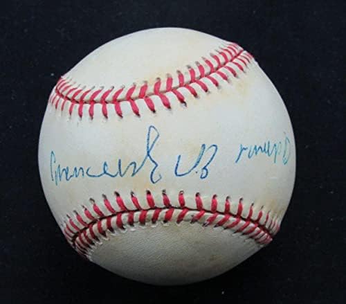Офицер от ВМС на САЩ по бейзбол адмирал Елмо Зумвальт с Автограф OAL - Бейзболни Топки За колеж С Автограф