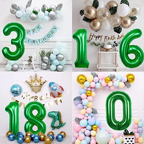 40-Инчов Гигантски Зелен Балон от 4 Балони на 4-ти рожден ден | С Подкрепата на хелий Номер 4 Зелени Балони
