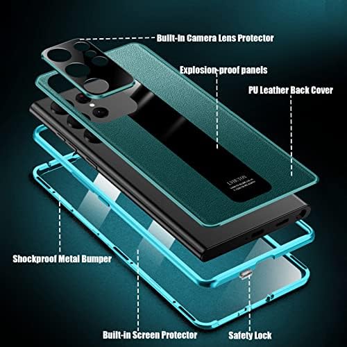 Двустранен магнитен калъф за телефон от закалено стъкло за Samsung S23 Ultra, Магнитен калъф за телефон S23
