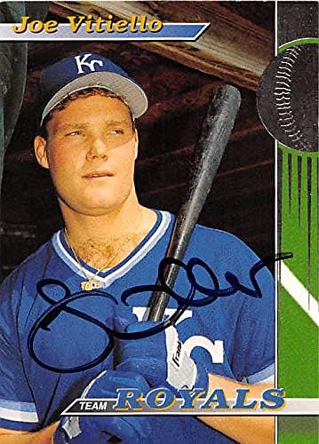 Склад на автографи 586555 Бейзболна картичка Джо Витьелло с автограф - клуб Канзас Сити Роялз 1993 Топпс Стэдиум