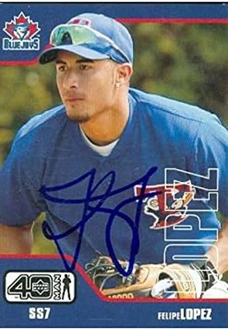 Склад на автографи 586399 Бейзболна картичка Фелипе Лопес с автограф - Торонто Блу Джейс - Начинаещ №67 горната