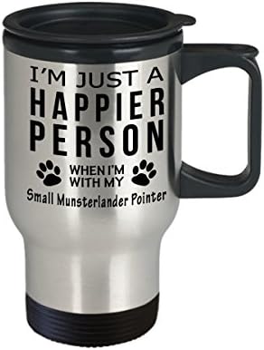 Кафеена Чаша За Любителите на кучета В Пътуване - Щастлив Човек С Малко Мюнстерлендским Пойнтером -Подаръци