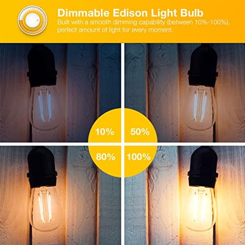 Led Лампи DAYBETTER капацитет от 60 Вата в изражение, Лампа E26 Edison с 80 + CRI, 8 W ST58, Лампа с нажежаема