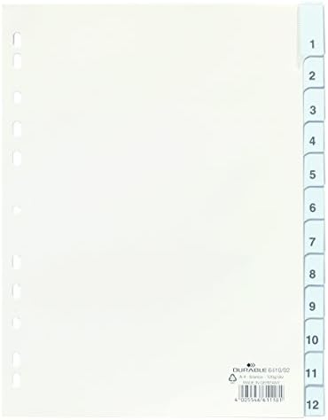 Здрав метален шкаф файл от полипропилен 644102 с Запечатани раздели и 10 Вставными етикети за листа формат А4 - Бял