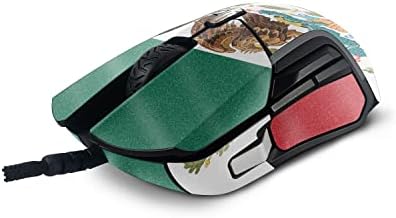 Гланцирана лъскава обвивка MightySkins е Съвместим с игри на мишката SteelSeries Съперник 5 - Мексикански флаг