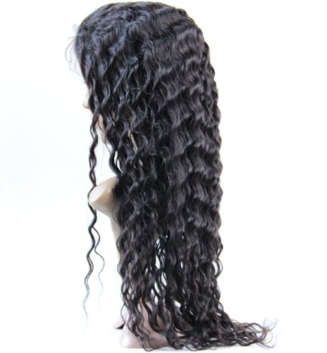 Пълна дантела перуки 10 добри малайзийские коса Реми перука от човешки косъм, Дълбока вълна на 1Б марка:
