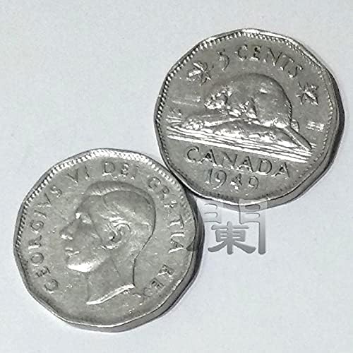 Канада Джордж 6-та на 5-Точков монета Обновена 12-Гранная настоящата никел Версия на Британския крал CanadaCoin