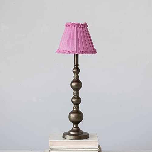 Креативен Кооперативна Статуи Метален Плиссированный Лампа, Мед и Розова Настолна лампа