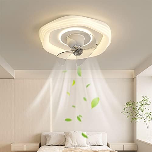 Вентилатор на тавана COLIY Кремаво-Бял цвят с осветление и дистанционно управление - Съвременни плафониери с