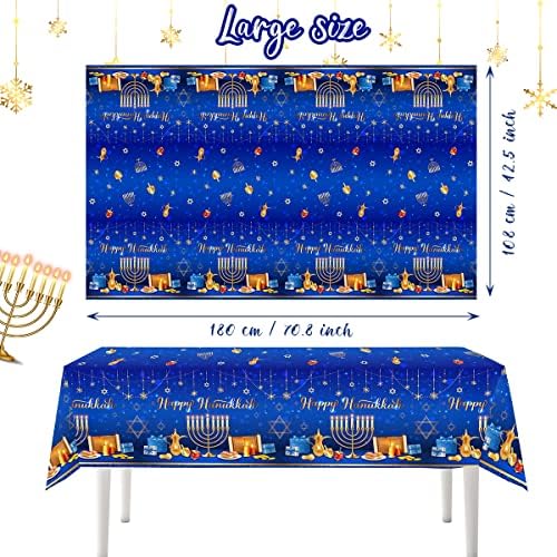 HAKOTI Hanukkah Party Decoration-Украса за Празничната маса на Ханука, 3 бр. Пластмасови за Еднократна употреба Лампи, Свещи, Покривката за Еврейските Празници Аксесоари