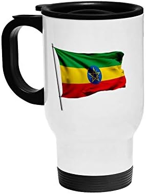 ExpressItBest 16 унции Изолирано Пътна Кафеена чаша - Флаг на Етиопия (Ethiopian) - Изобилие от възможности