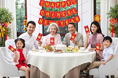 Hying 22 БР Китайски Коледни Банери Пролетния Фестивал Висящи Украшения 2023 честита Нова Година на Банер Венец