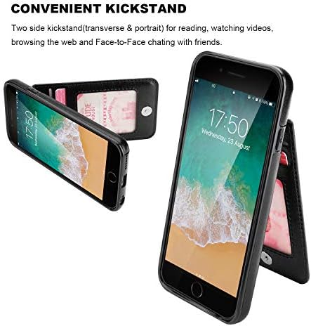 Чанта-портфейл KIHUWEY за iPhone 6 iPhone 6S с Притежател на кредитна карта, Кожена Поставка с Магнитна Закопчалка
