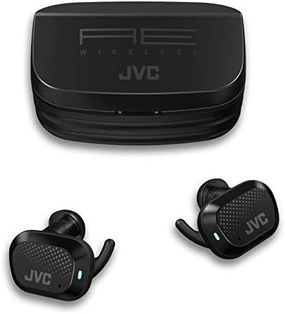 JVC HA-AE5TB AE Спортни наистина безжични слушалки в ушите Bluetooth, 27 часа автономна работа с зарядно калъф,