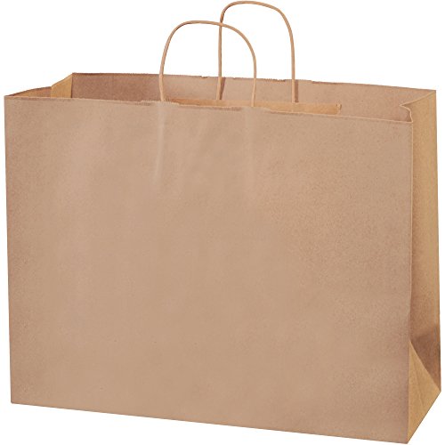 Хартиени торби за пазаруване, 16 x 6 x 12, Крафт, 250 / Калъф