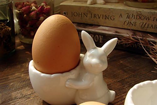 Порцеланова чаша за яйца от Великден Зайче, Комплект от 2 пури в ограничени бройки Керамични Притежателите на