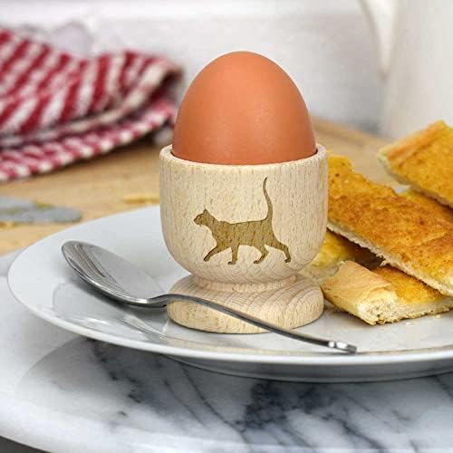 Дървена чаша за яйца Azeeda Силует сиамски котки (EC00023286)