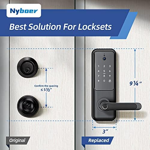 Умен заключване Nyboer WiFi с камера, видео домофон 2 в 1 + Автоматично Заключване на вратите без ключ от пръстови