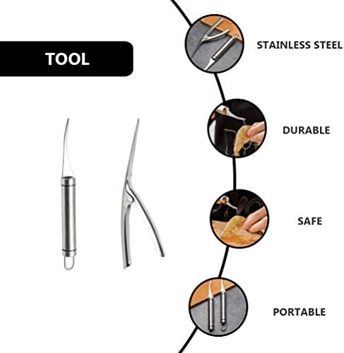 Пречистване от неръждаема стомана Hemoton Пречистване от неръждаема стомана 1 Комплект Нож за почистване на скариди Инструмент за почистване на Скариди Инструмент За