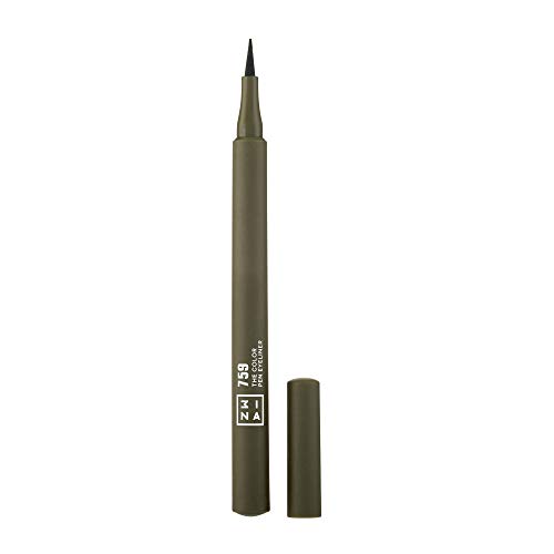 Очна линия 3ina The Color Pen 759 с ультратонким върха, 24-часова маслинено-зелен течна очна линия за по-дълъг