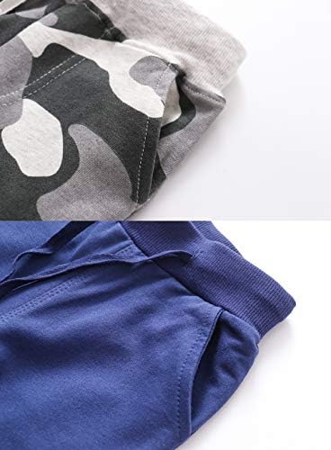 Памучни Спортни Панталони Azalquat За малки момчета, Спортни Панталони За Бягане с Анимационни принтом, 2 опаковки