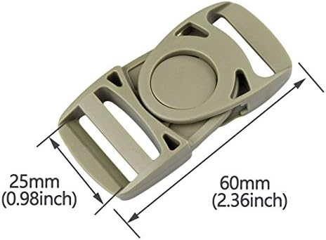 DYZD Многоразмерная Пластмасов Централна закопчалка за колан на раницата (25 мм, 4 бр. каки)