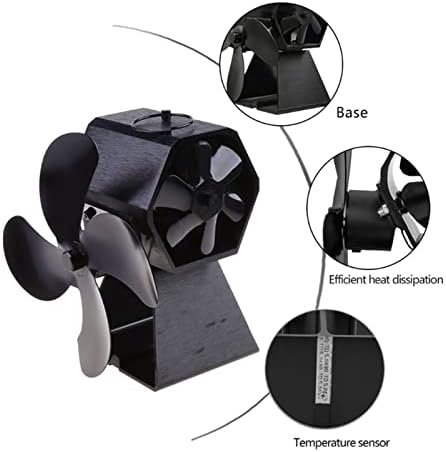 Uongfi 4-Топлинна Печной Вентилатор за Дърва Горелки Камина Безшумен вентилаторна печка Инструмент За отопление